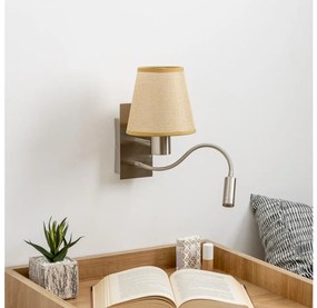 Brilagi - Applique a LED NUBILA 1xE27/25W/230V+LED/3W cromo/marrone chiaro