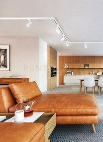 Faretto in alluminio bianco per  binario trifase d.6x10,5cm orienta...