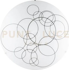 Plafoniera karma bianca e nera 4 luci attacco e27 50x50x13,5cm in v...