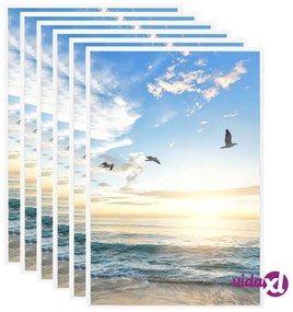 vidaXL Cornici Foto Collage 5 pz per Tavolo Bianche 21x29,7cm MDF