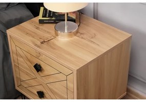 Comodino LUNA 55x50 cm marrone/nero