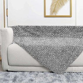 Plaid 130x160 cm animalier leopardato grigio Flannel