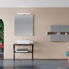 Mobile da bagno sotto lavabo Kros nero opaco L 80 x H 60 x P 48 cm, lavabo non incluso