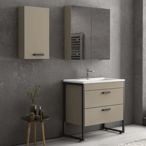 Mobile bagno con struttura metallica nera 85cm IKOS-85 - KAMALU