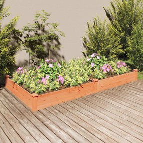 Fioriera Da Giardino Fodera Marrone 240x120x25cm Massello Abete /