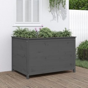 Fioriera Rialzata Giardino Grigia 119,5x82,5x78cm Massello Pino /