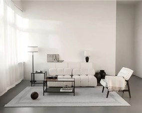 Tappeto in lana grigio chiaro 133x190 cm Morphic Rocca - Agnella