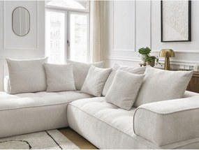 Divano angolare beige (penisola a sinistra/a L) con rivestimento in ciniglia Whesley – Bobochic Paris