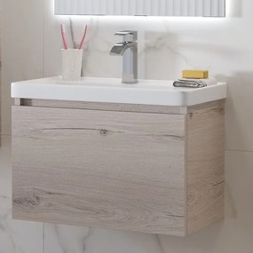 Mobile lavabo 60 cm con cassetto scorrevole e lavabo incasso SP-60A - KAMALU
