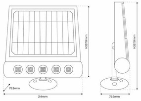 Lampada solare LED da parete con sensore movimento LED/8W/3,7V 4000 mAh 4000K IP