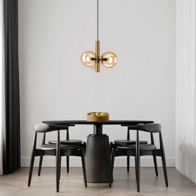 Lampadario a sospensione con filo ROLLO 3xE14/5W/230V oro/fumé beige