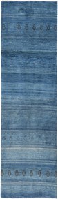 Loribaft Tappeto 90 x 310 Blu (Iran) Annodato A Mano