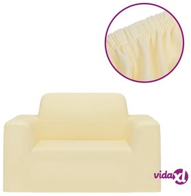 vidaXL Fodera Elasticizzata per Divano in Jersey di Poliestere Crema