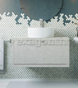 Mobile bagno Grigio Caldo 80x50 Thema un cassetto e Lavabo da appoggio in ceramica