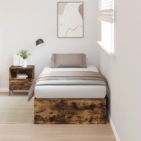Struttura letto  rovere affumicato legno massello singolo standard