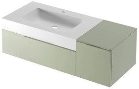 Mobile sottolavabo e lavabo Ginevra avocado L 120 x H 36 x P 51 cm