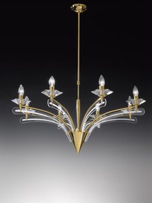 Metal Lux Icaro  8-light chandelier Oro lucido