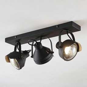 Faretto da soffitto Lindby Henega, 52 cm, nero, a 3 luci