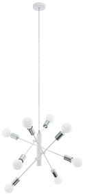 Eglo 98017 - Lampadario a sospensione con filo GRADOLI 8xE27/60W/230V bianco