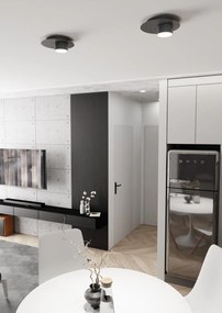 Plafoniera Moderna Dioniso Acciaio Nero 1 Luce Gx53 Ip20