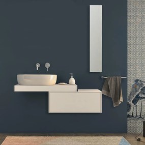 Mensolone per bagno bianco opaco 90 cm con pensile da 100 cm e cassettone da 75 cm