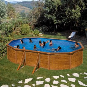 Piscina fuori terra rigida GRE Mauritius marrone L int 5 x 3 m