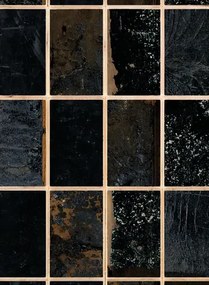 NLXL Carta da parati Waste Tiles - Black