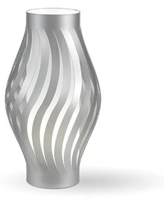 Lampada Da Tavolo Moderna 1 Luce Helios In Polilux Silver H32 Made In Italy