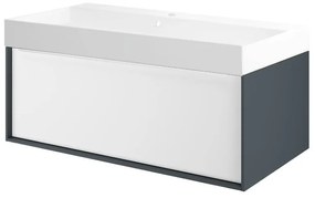 Mobile sottolavabo e lavabo Neo Frame per vasca centrale grigio scuro L 90 x H 32 x P 48 cm
