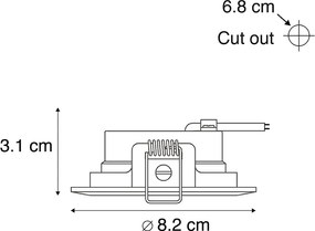 Set di 5 faretti a incasso neri dimmerabili a 3 livelli - Ulo