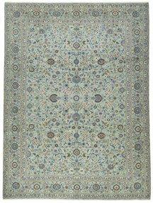 Kashan Tappeto 440x330 Verde (Iran) Annodato A Mano