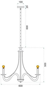 LAMPADA DA SOFFITTO PENSILE RUSTICA APP648-8CP NERA