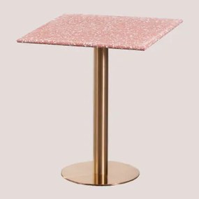 Tavolo da bar quadrato in terrazzo (60x60 cm) Malibu Rosa Dahlia & - Sklum