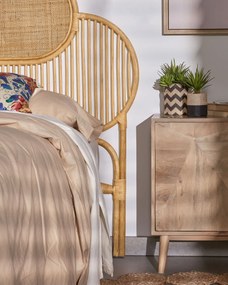 Kave Home - Testiera Lalita in rattan finitura naturale per letto da 160 cm