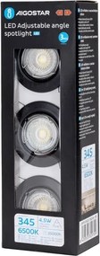 Aigostar - Set da 3 faretti da incasso LED 1x GU10/4,5W/230V 6500K nero