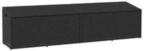 Baule Da Giardino Nero 220x50x58 Cm İn Polyrattan /