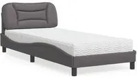 Letto con Materasso Grgio 90x200 cm in Similpelle 3208699