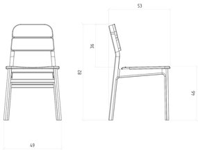 Sedie da pranzo in legno di quercia in colore naturale in set di 2 pezzi Twig - The Beds