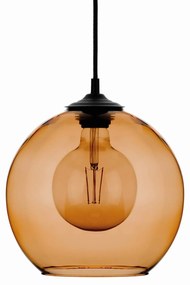 Euluna Lampada a sospensione Ball con paralume a sfera in vetro ambra Ø 25 cm