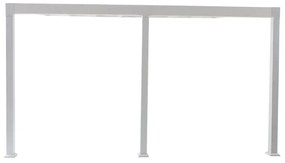 Pergola addossata Borea in alluminio struttura bianco L 419 x P 300 x H 268 cm