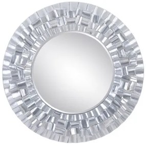 Specchio da parete 118 x 10,2 x 118 cm Cristallo Argento Poliuretano