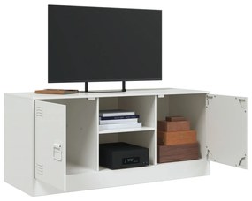 Mobile porta tv bianco 99x39x44 cm in acciaio