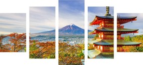 Quadri 5 pezzi – Vista sulla Pagoda Chureito e sul Monte Fuji