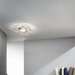 Plafoniera Led ROSE dimmerabile in metallo verniciato Oro D54 cm