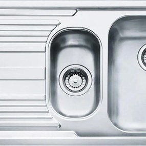 Lavello integrato 1.5 vasche con gocciolatoio FRANKE Logica Line 100 x 50 cm
