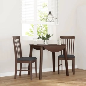 Sedie Da Pranzo Con Cuscini 2pz Marrone Legno Massello Di Hevea /