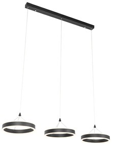 Lampada a sospensione nera oblunga incl. LED dimmerabile a 3 livelli 3 luci - Lyani