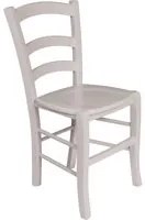 Sedia Castrillon, Sedia classica in legno color Bianco, Ideale per sala da pranzo, cucina o salotto, Made in Italy, Cm 46x42h87, con fondello in Legno