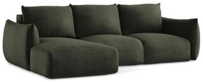 Divano angolare verde allungabile (con penisola a sinistra/con chaise lounge) Leila – Makamii