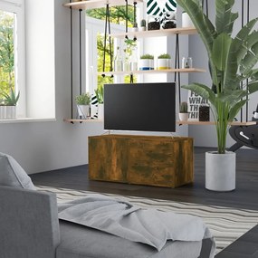 Mobile Porta Tv Rovere Fumo 80x34x36 Cm İn Legno Multistrato /